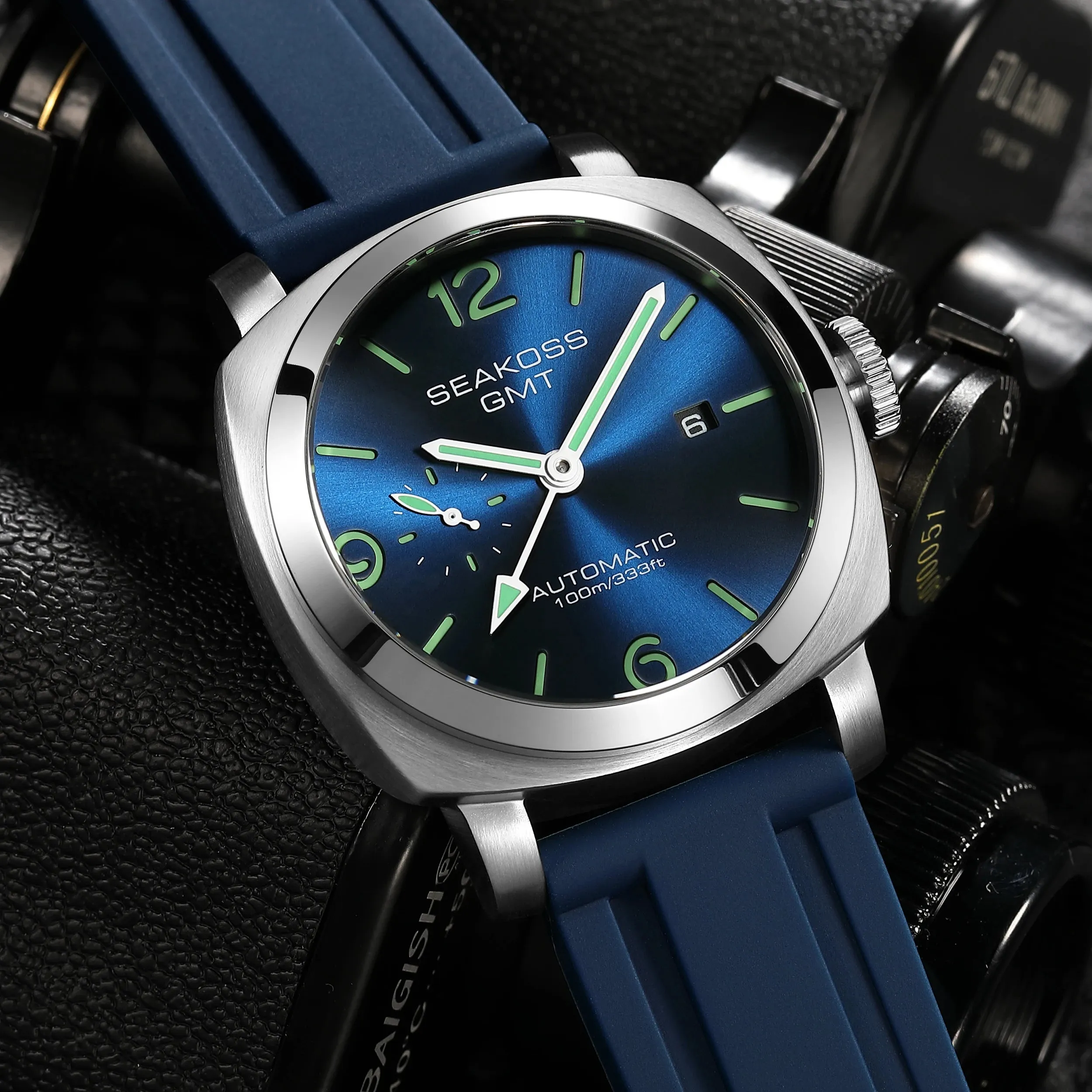 100M Diving Men GMT Automatic Mechanical Watches 1963 Clock Original Dual Time Zone Super Luminous Sapphire Wristwatches
