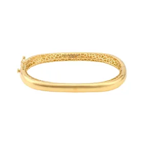 14K Yellow Gold Polished Semi Round Bangle Bracelet
