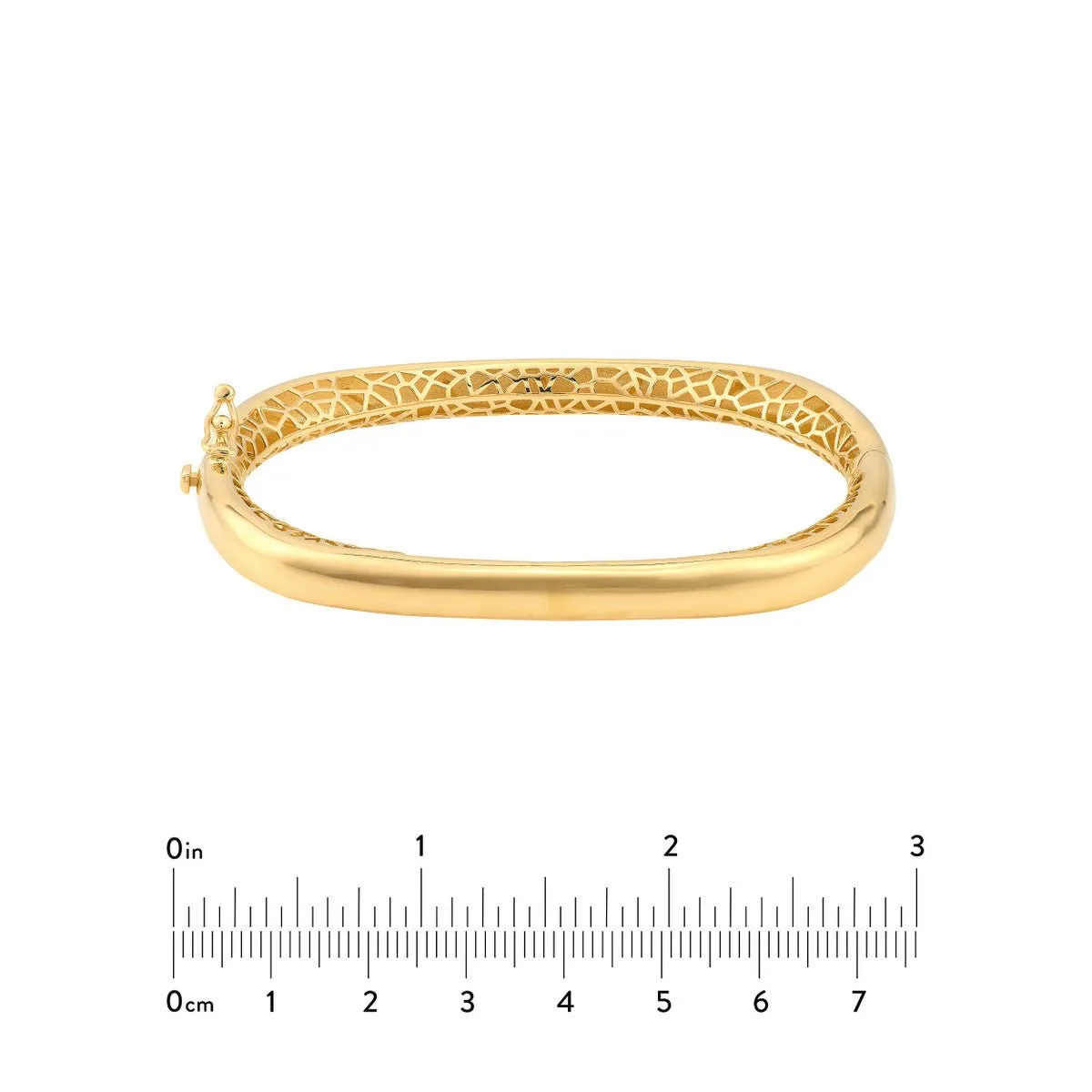 14K Yellow Gold Polished Semi Round Bangle Bracelet