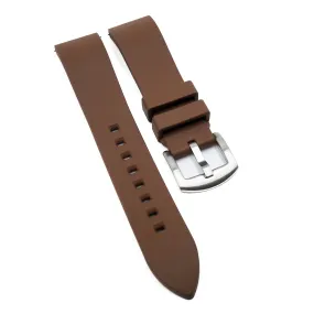 18mm, 20mm, 22mm, 24mm Straight End Brown FKM Rubber Watch Strap, Quick Release Spring Bars