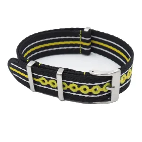 20mm, 22mm Nato Style PACIFIC OCEAN Multi Color Seat Belt Nylon Watch Strap