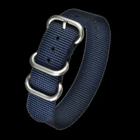 20mm Navy Blue Zulu Ballistic Nylon Pattern Military Watch Strap