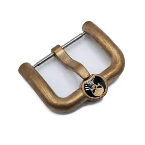 22mm, 24mm Skull Engraving Bronze Tang Buckle, Rounded Corners