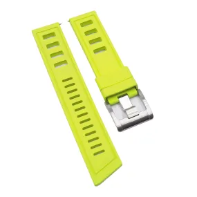 22mm Lemon Yellow FKM Rubber Dive Watch Strap, Quick Release Spring Bars