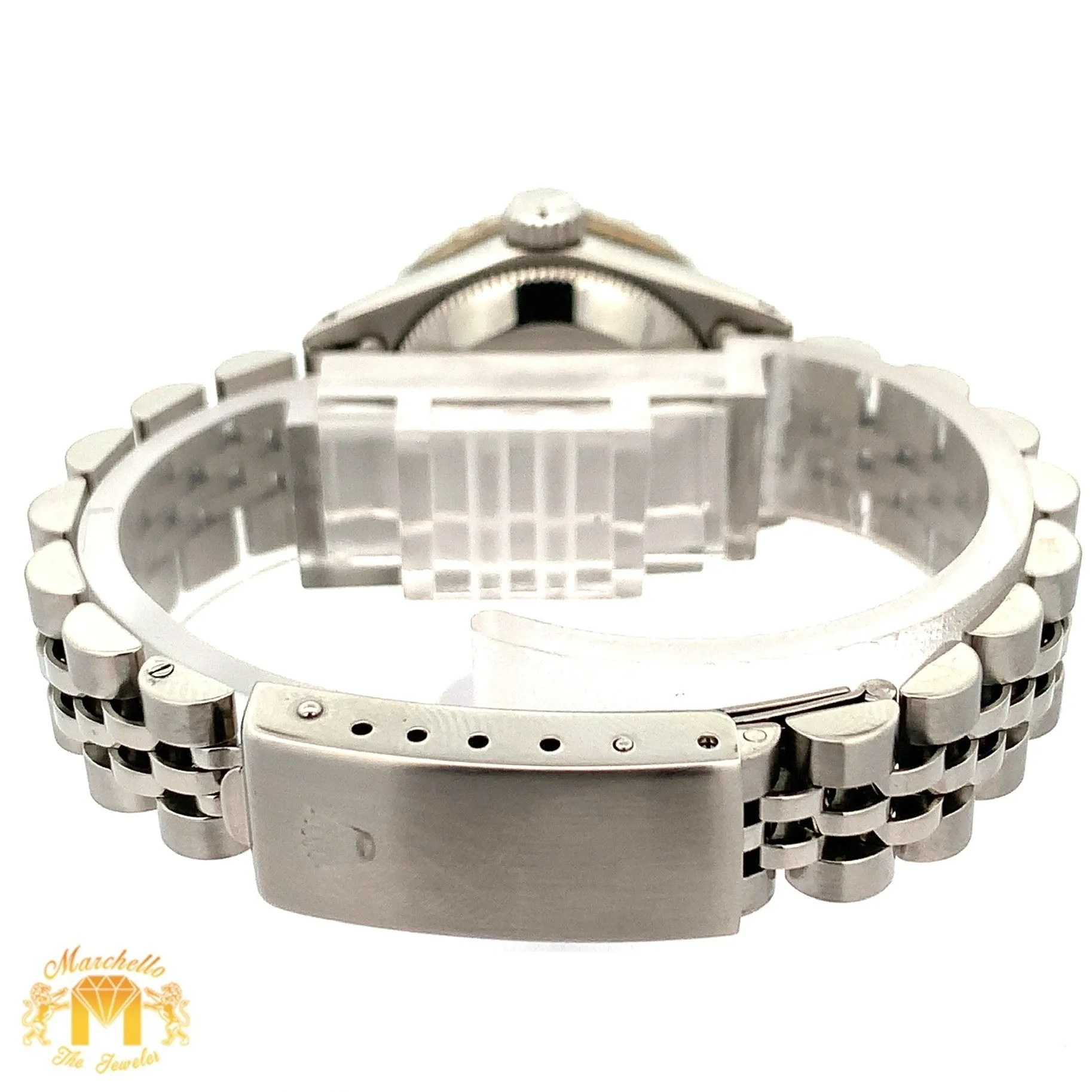 26mm Ladies` Rolex Datejust Watch with Stainless Steel Jubilee Bracelet (Mother of pearl (MOP) dial with diamonds)