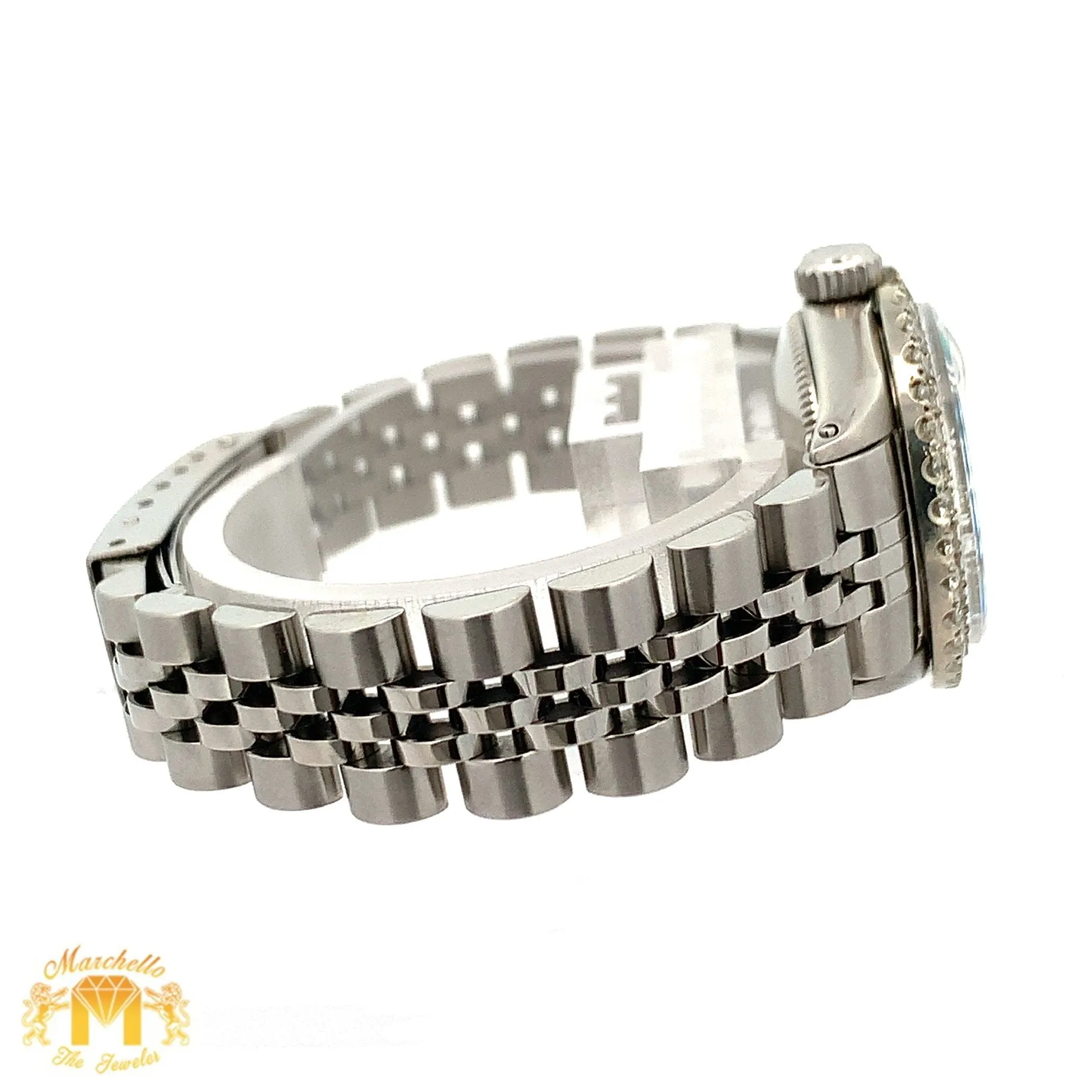 26mm Ladies` Rolex Datejust Watch with Stainless Steel Jubilee Bracelet (Mother of pearl (MOP) dial with diamonds)