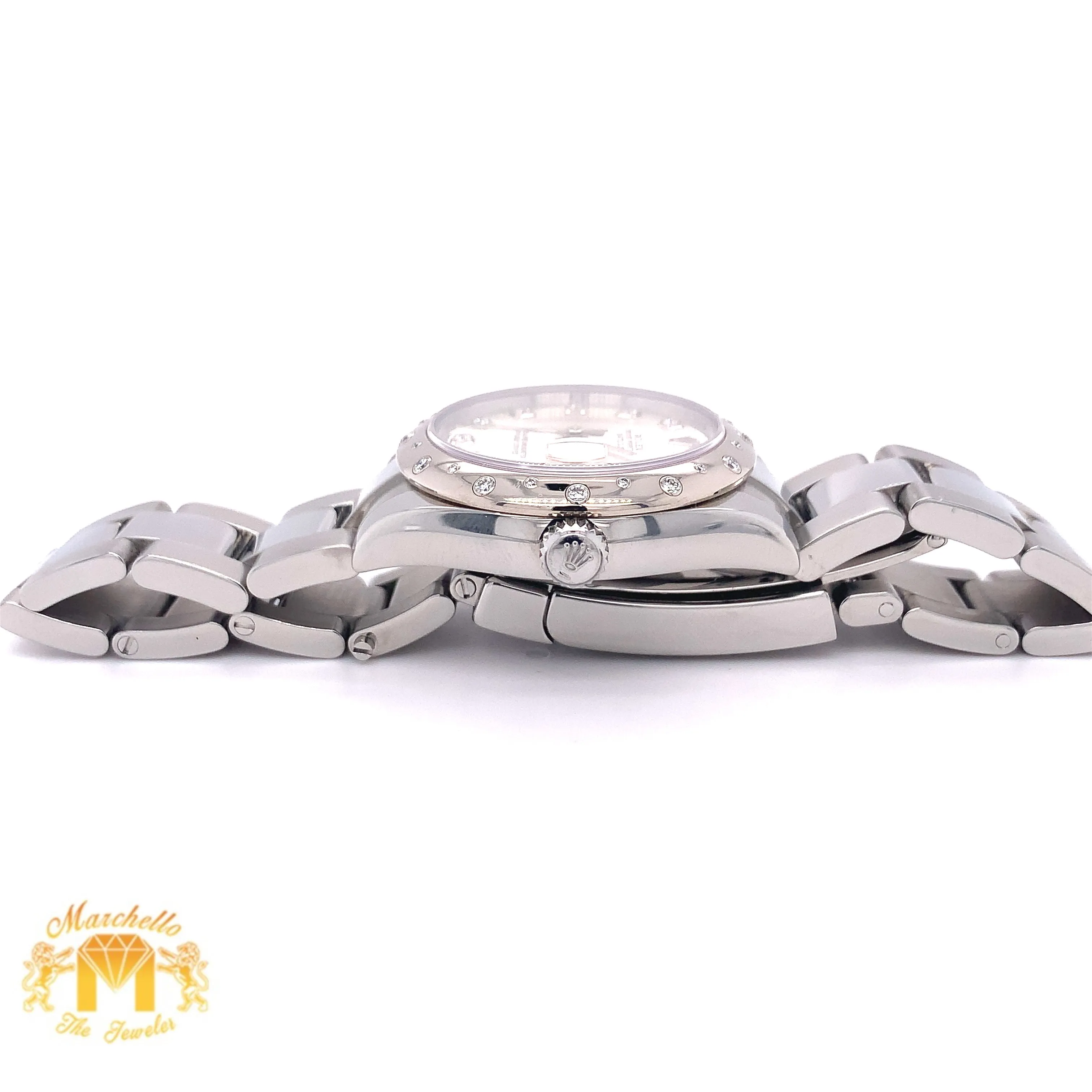 31mm Ladies’ Rolex Datejust Watch with Stainless Steel Oyster Bracelet (factory diamond dial & bezel)