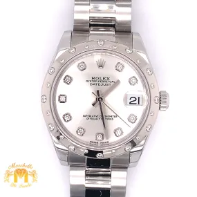 31mm Ladies’ Rolex Datejust Watch with Stainless Steel Oyster Bracelet (factory diamond dial & bezel)