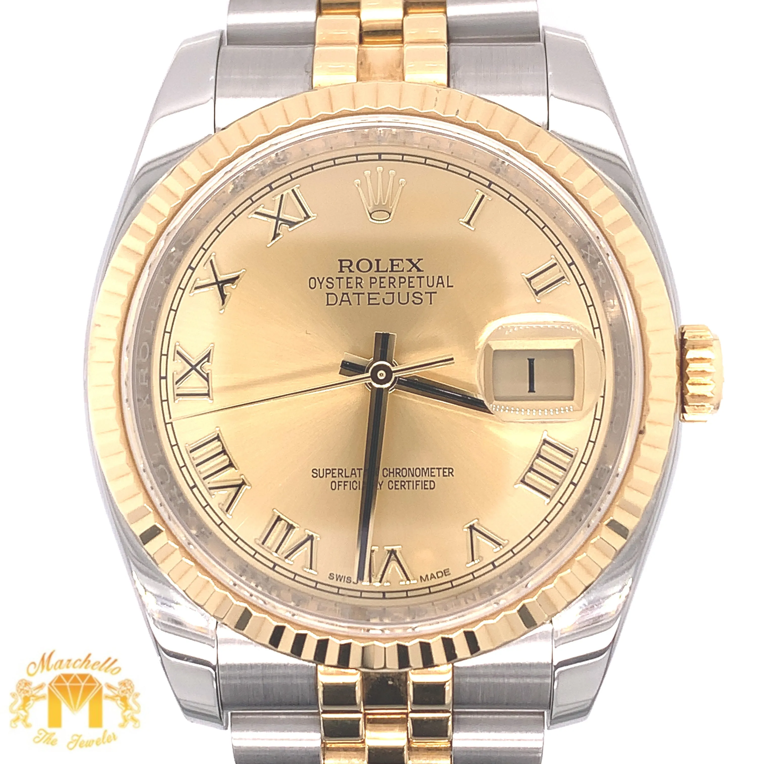 36mm Rolex Datejust Watch with Two-tone Jubilee Bracelet (hidden clasp)