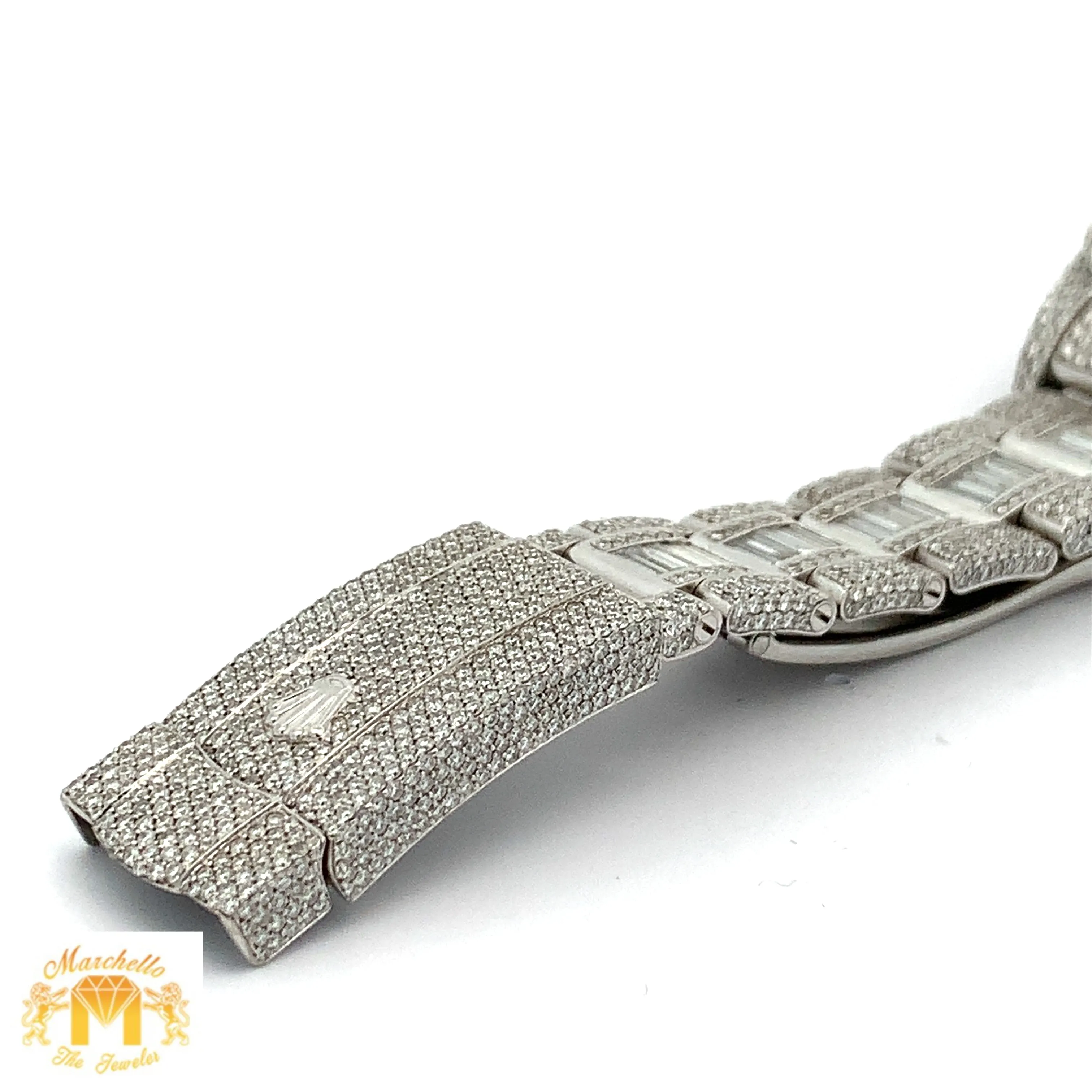 40mm Iced out Rolex Milgauss Watch with Stainless Steel Oyster Bracelet