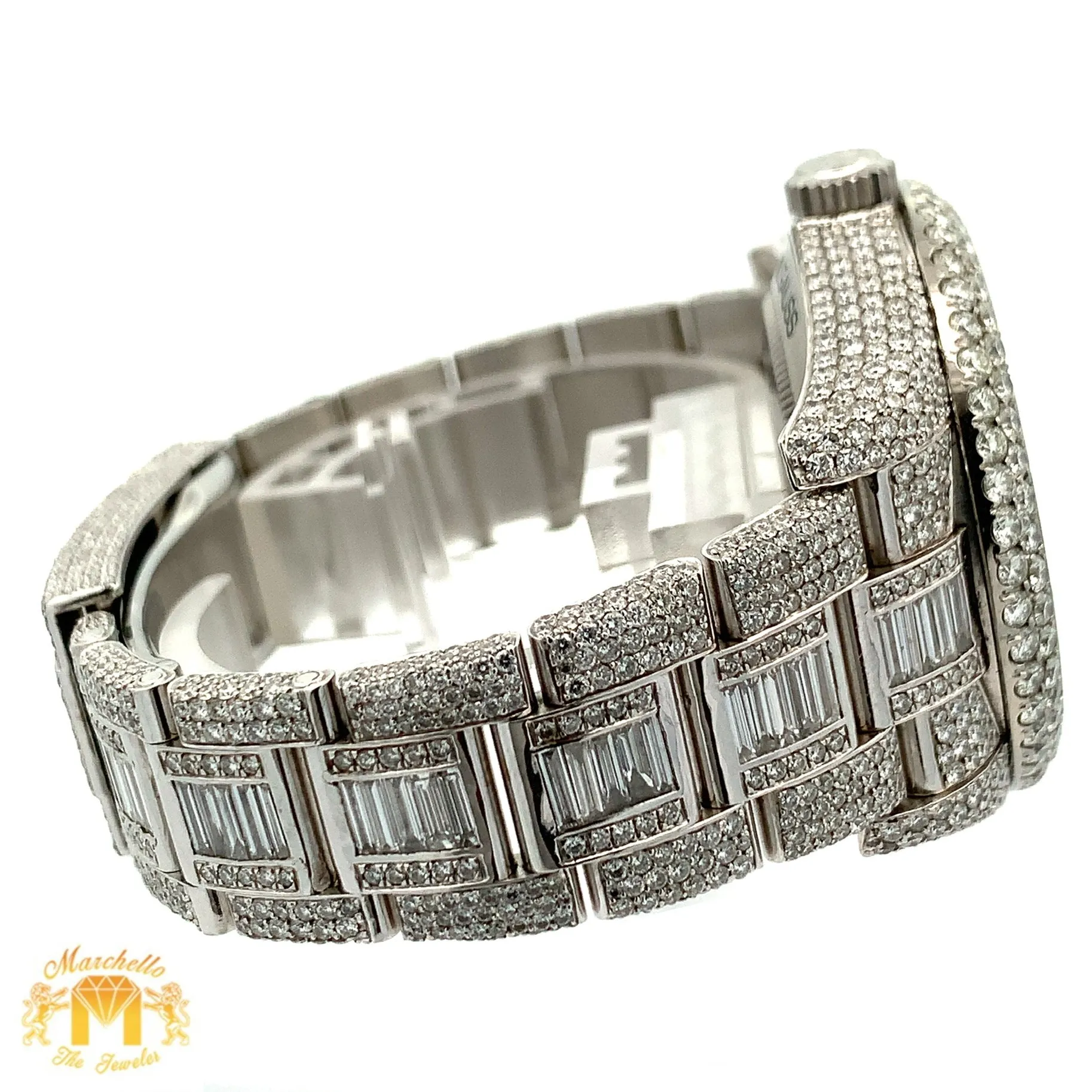 40mm Iced out Rolex Milgauss Watch with Stainless Steel Oyster Bracelet