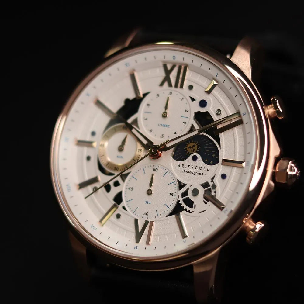 Aries Gold Belfast Moon Leather G 7013 RW-W Watch