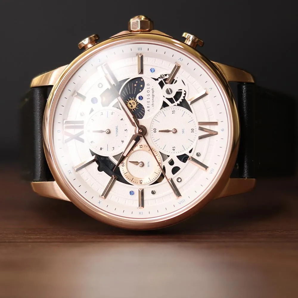 Aries Gold Belfast Moon Leather G 7013 RW-W Watch