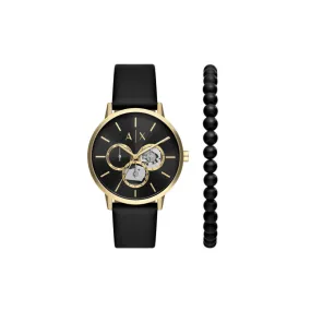 Armani Exchange Multifunction Stainless Steel Watch and Bracelet Set