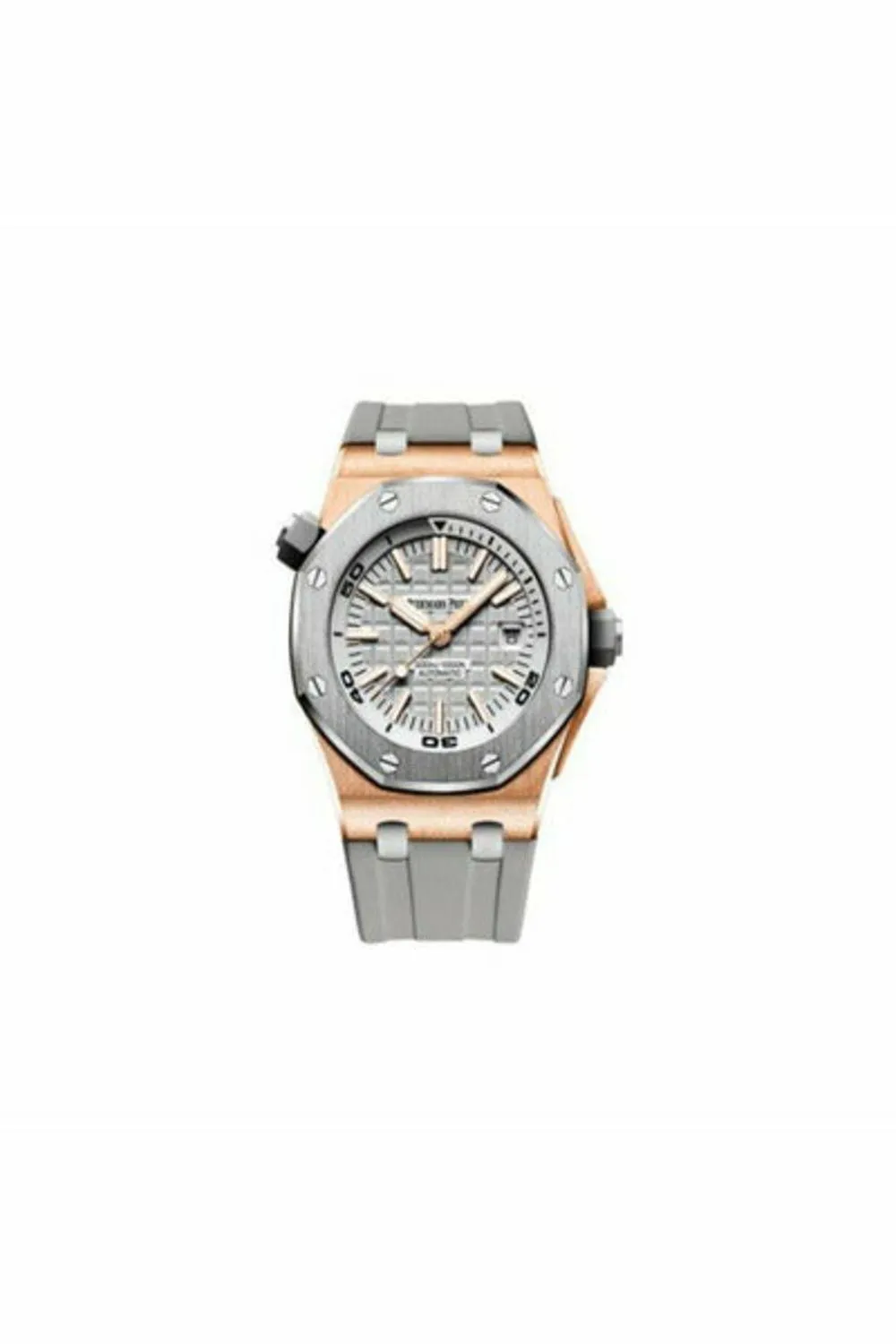 audemars piguet royal oak offshore diver grey index rose gold titanium 42mm men's watch