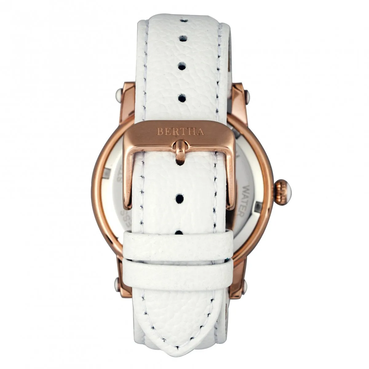 Bertha Morgan MOP Leather-Band Ladies Watch