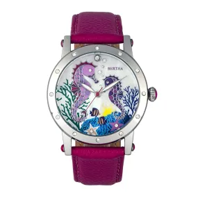 Bertha Morgan MOP Leather-Band Ladies Watch