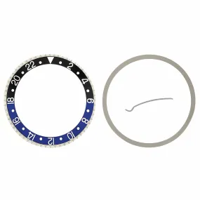 BEZEL & INSERT FOR ROLEX GMT MASTER 2 16700, 16710, 16760 BATMAN BLACK/BLUE