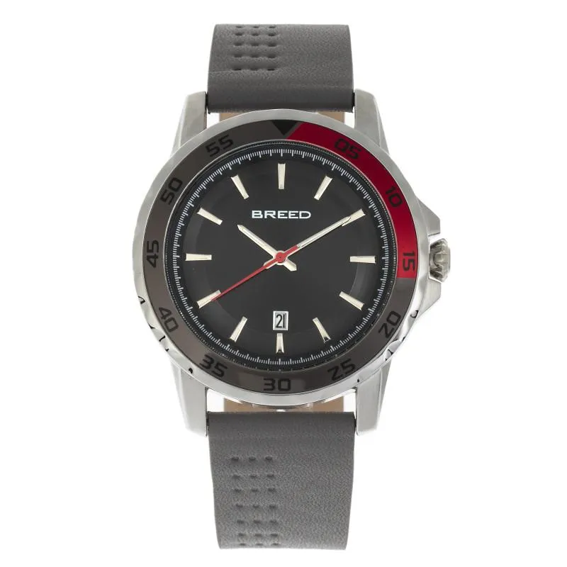 Breed Revolution Leather-Band Watch w/Date