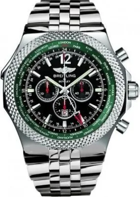 Breitling Bentley GMT Black Dial Stainless Steel Men's Watch A47362S4-B919SS