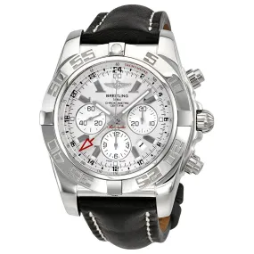Breitling Chronomat GMT Silver Dial Black Leather Mesn Watch AB041012/G719BKLT AB041012-G719-441X-A20BA.1