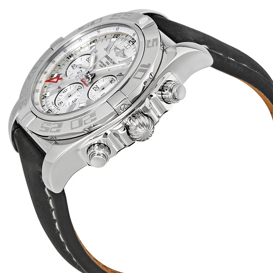 Breitling Chronomat GMT Silver Dial Black Leather Mesn Watch AB041012/G719BKLT AB041012-G719-441X-A20BA.1