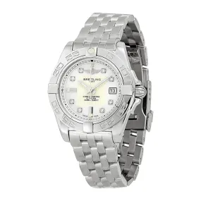 Breitling Galactic 32 Mother of Pearl Diamond Dial Ladies Watch A71356L2-A708SS A71356L2-A708-367a
