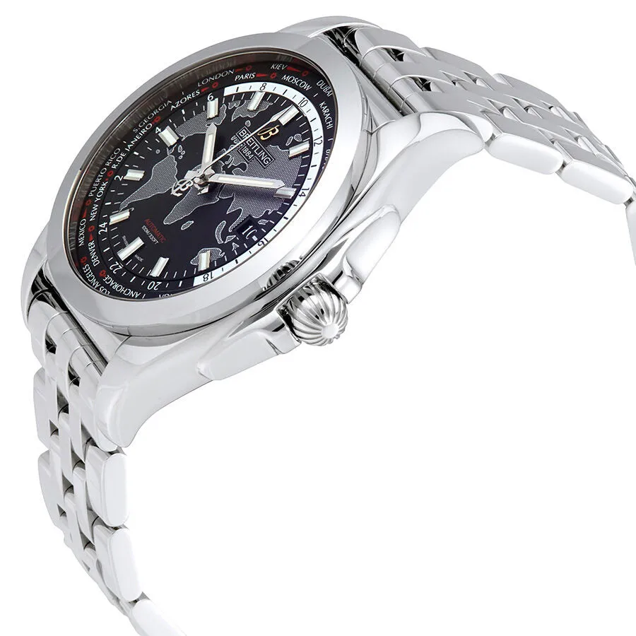 Breitling Galactic Unitime World Time Automatic Black Dial Men's Watch WB3510U4-BD94-375A