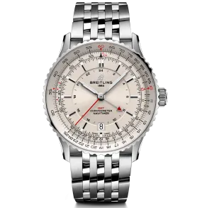 Breitling Navitimer Automatic GMT 41 Watch with Ivory Dial