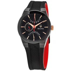 Bulova Latin Grammy Quartz Black Dial Black Silicone Men's Watch 98B321
