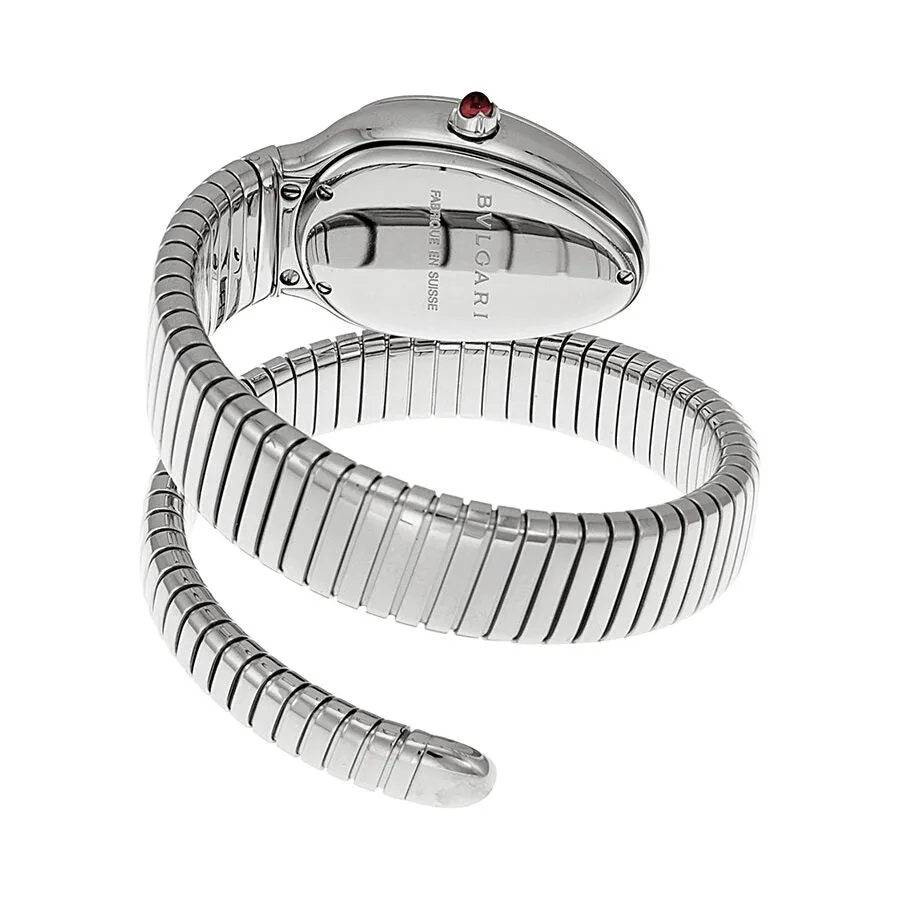 Bvlgari Serpenti Black Dial Stainless Steel Diamond Ladies Watch 101984 SP35BD1SDS.1T