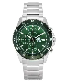 Casio Edifice Analog Standard Chronograph Stainless Steel Green Dial Quartz EFR-526D-3A 100M Men's Watch