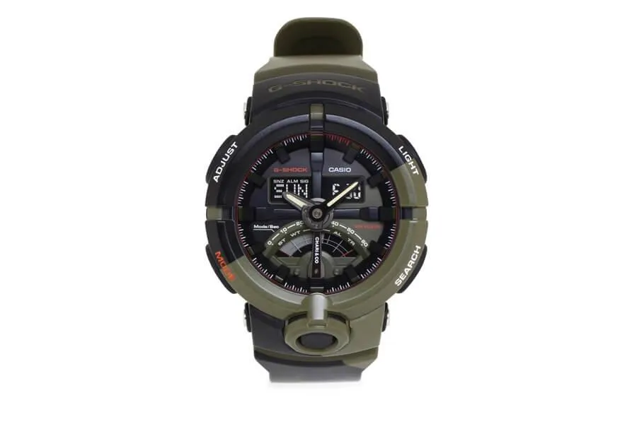 Casio G-Shock Analogue/Digital Black/Green  Pattern Watch GA500P-3A