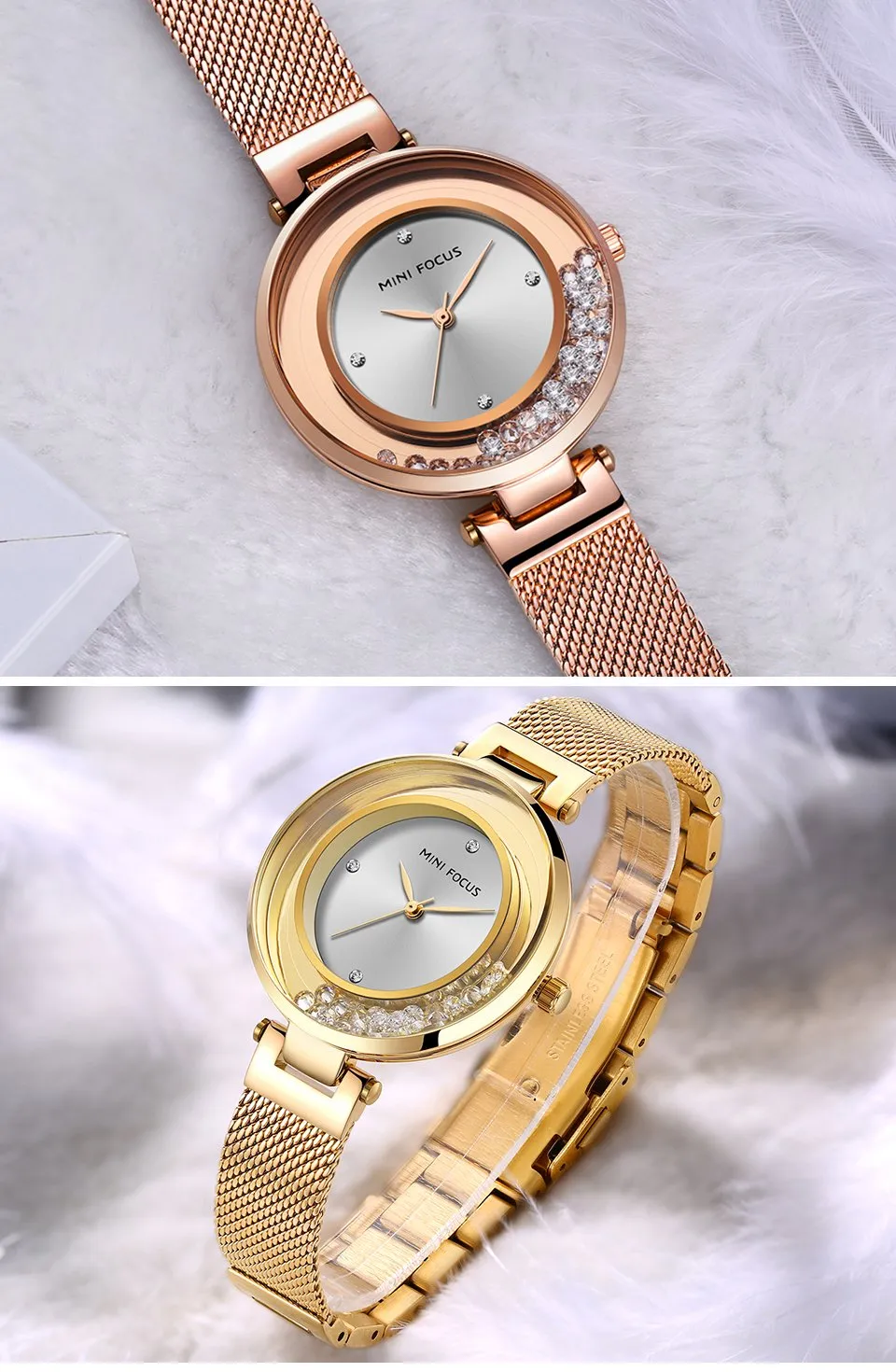 Casual Diamond Bracelet Fashion Quartz Dress Wristwatches for Women
