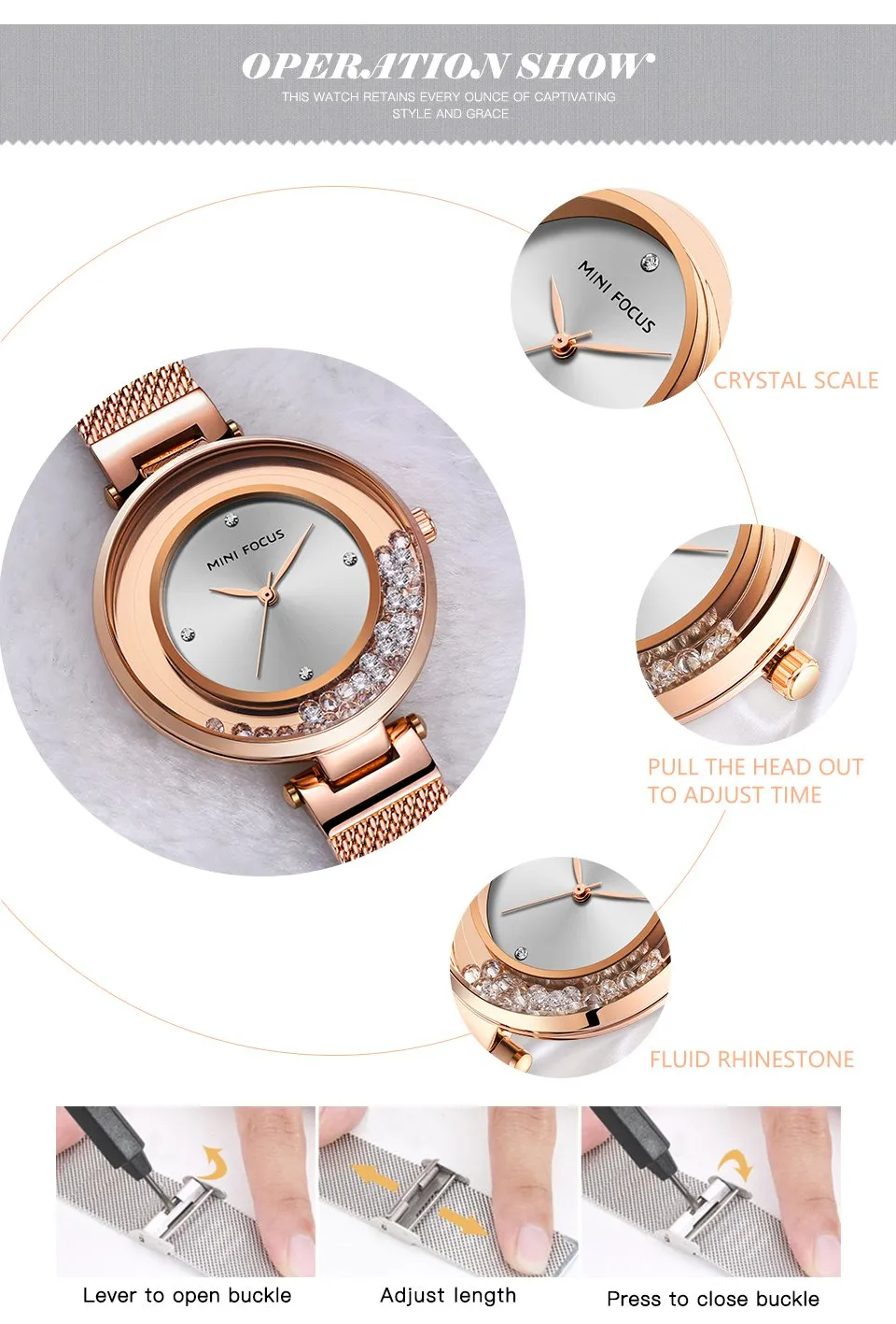 Casual Diamond Bracelet Fashion Quartz Dress Wristwatches for Women
