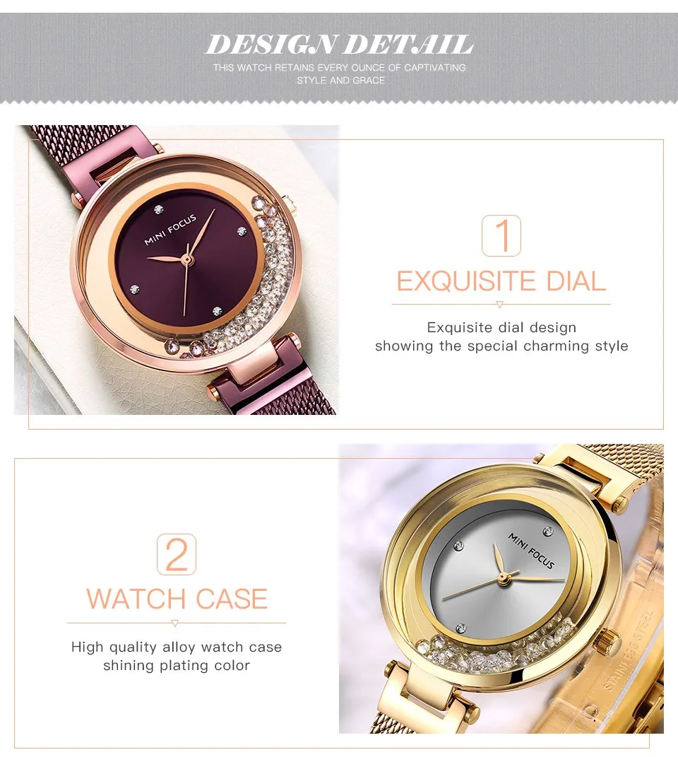 Casual Diamond Bracelet Fashion Quartz Dress Wristwatches for Women