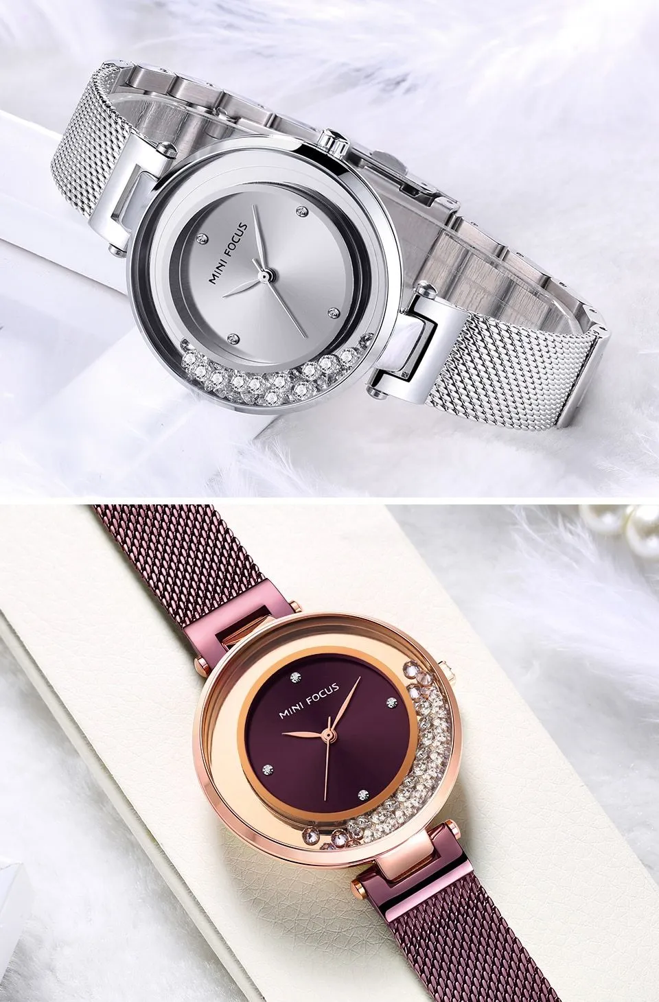 Casual Diamond Bracelet Fashion Quartz Dress Wristwatches for Women