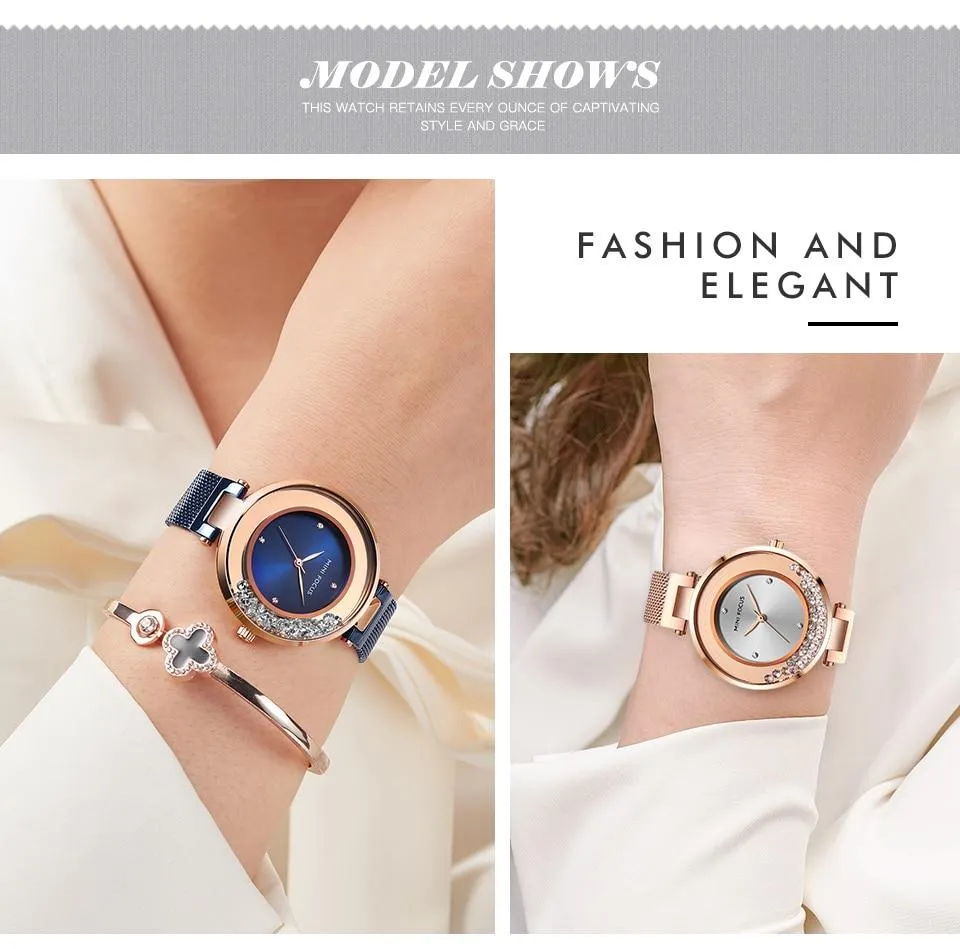 Casual Diamond Bracelet Fashion Quartz Dress Wristwatches for Women