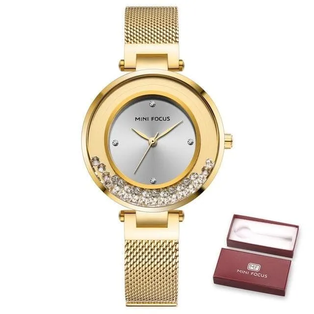 Casual Diamond Bracelet Fashion Quartz Dress Wristwatches for Women
