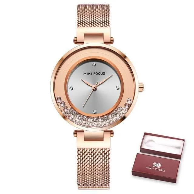 Casual Diamond Bracelet Fashion Quartz Dress Wristwatches for Women