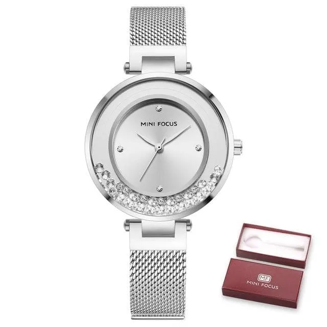 Casual Diamond Bracelet Fashion Quartz Dress Wristwatches for Women