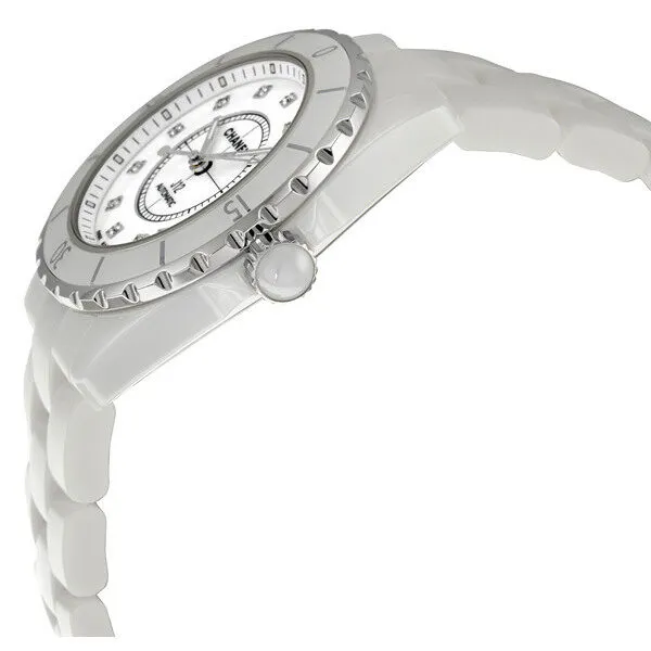 Chanel J12 Diamond White Ceramic Midsize Unisex Watch H1629