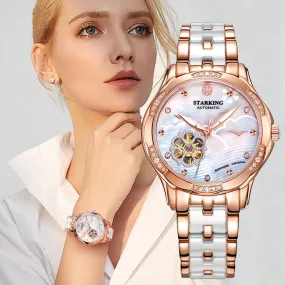 Charming Automatic Ceramic Band Wristwatch