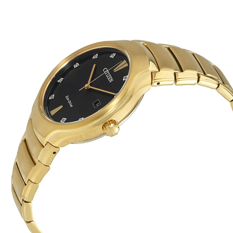 Citizen Paradigm Diamond Black Dial Gold-tone Men's Watch AW1552-54E