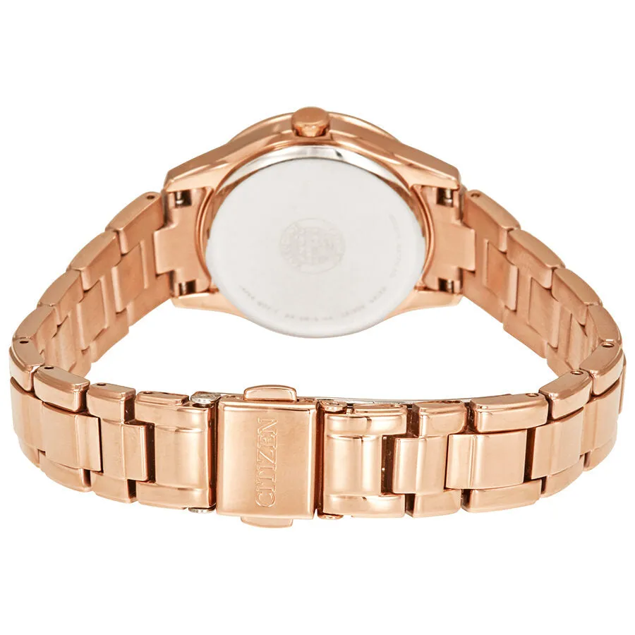 Citizen Silhouette Crystal Eco-Drive Rose Gold-Tone Ladies Watch FE1123-51Q
