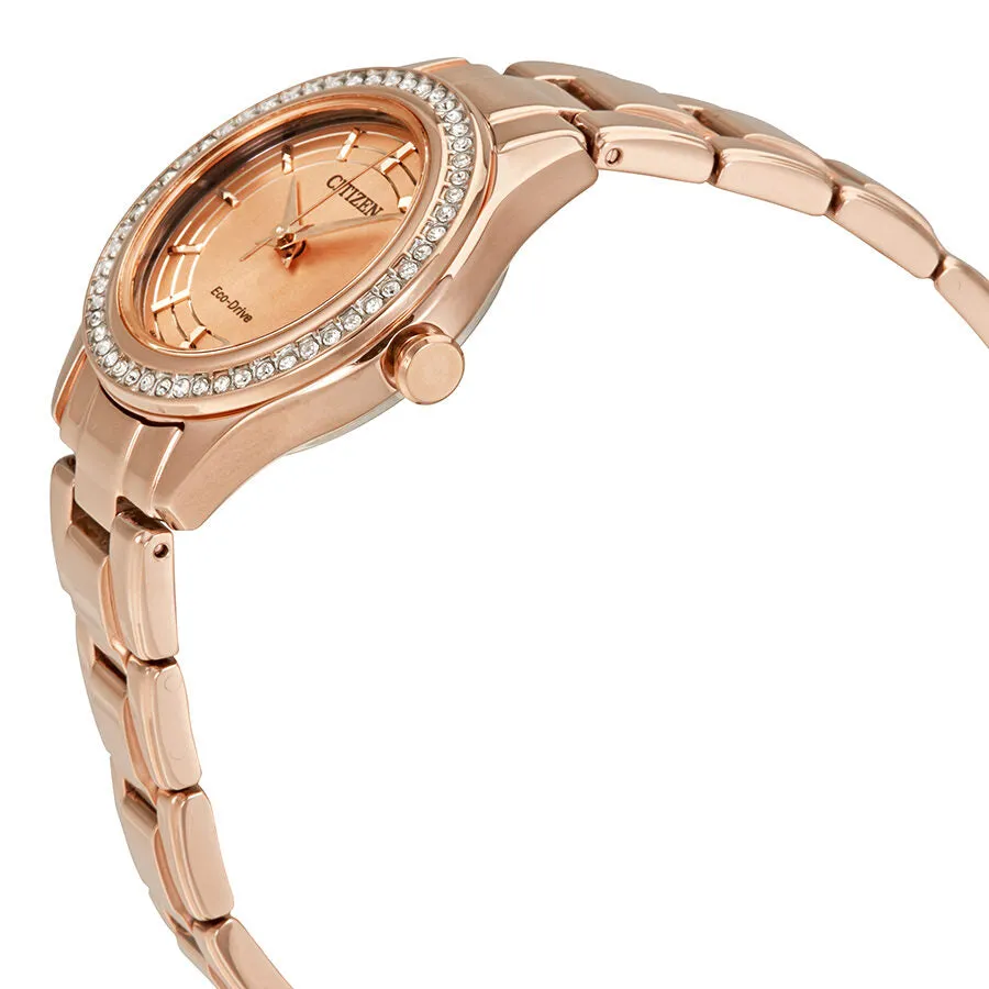 Citizen Silhouette Crystal Eco-Drive Rose Gold-Tone Ladies Watch FE1123-51Q