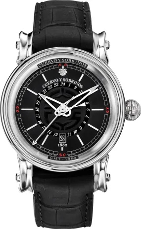 Cuervo y Sobrinos Watch Torpedo Pirata GMT Black