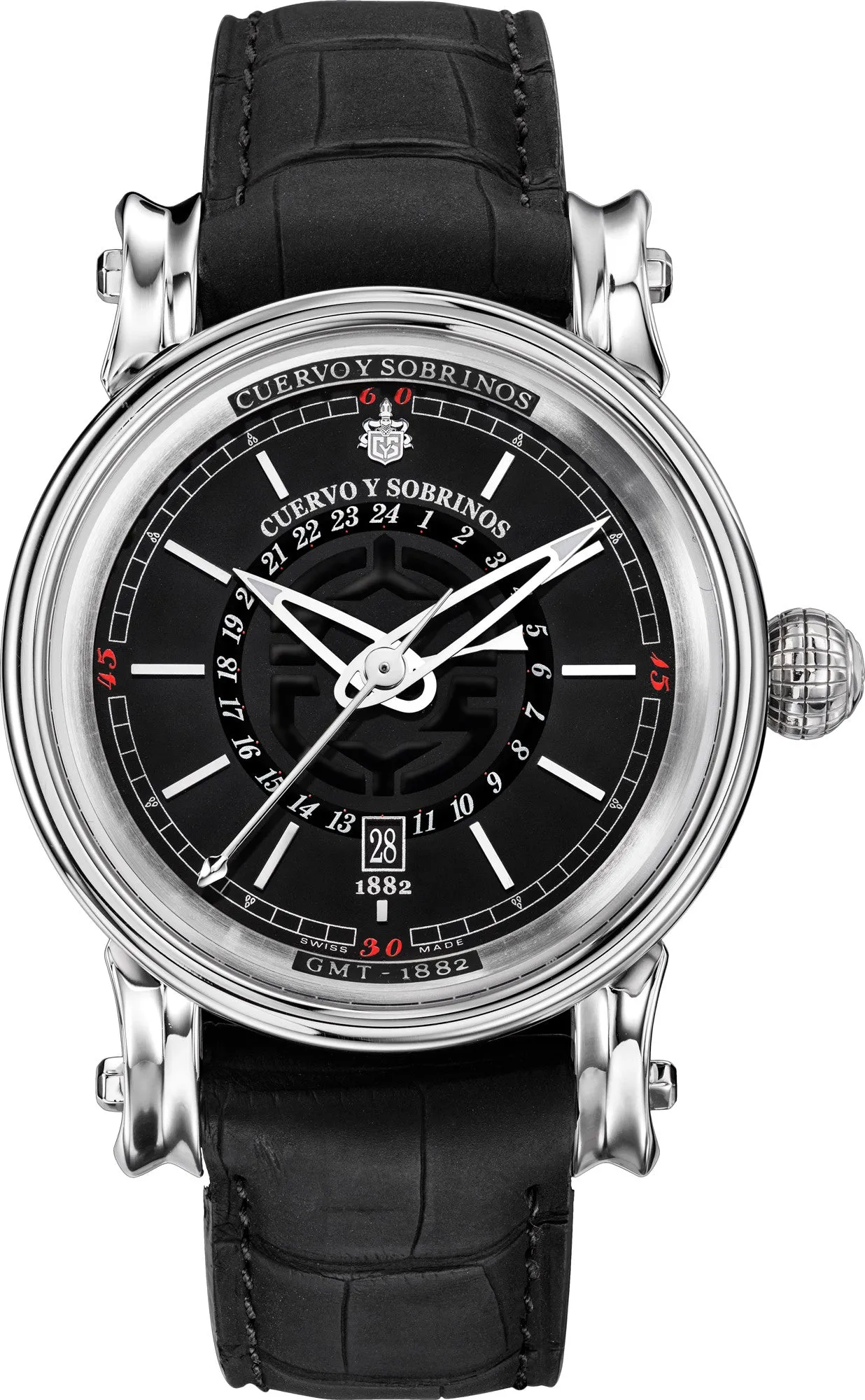 Cuervo y Sobrinos Watch Torpedo Pirata GMT Black