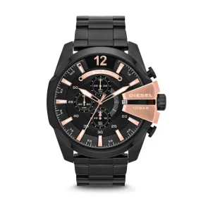 Diesel DZ4309 Mega Chief Black Stainless Steel Strap Men Watches