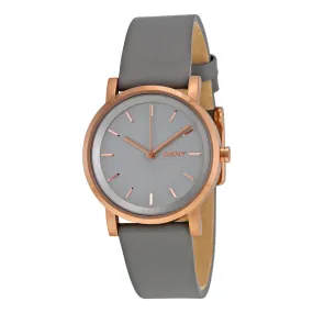 DKNY Soho Gray Pearlized Dial Gray Leather Ladies Watch NY2341